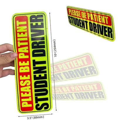 Student Driver Car Magnet, Reflective Bumper Sign for New Drivers, 10 x 3.5 Inch, Removable
