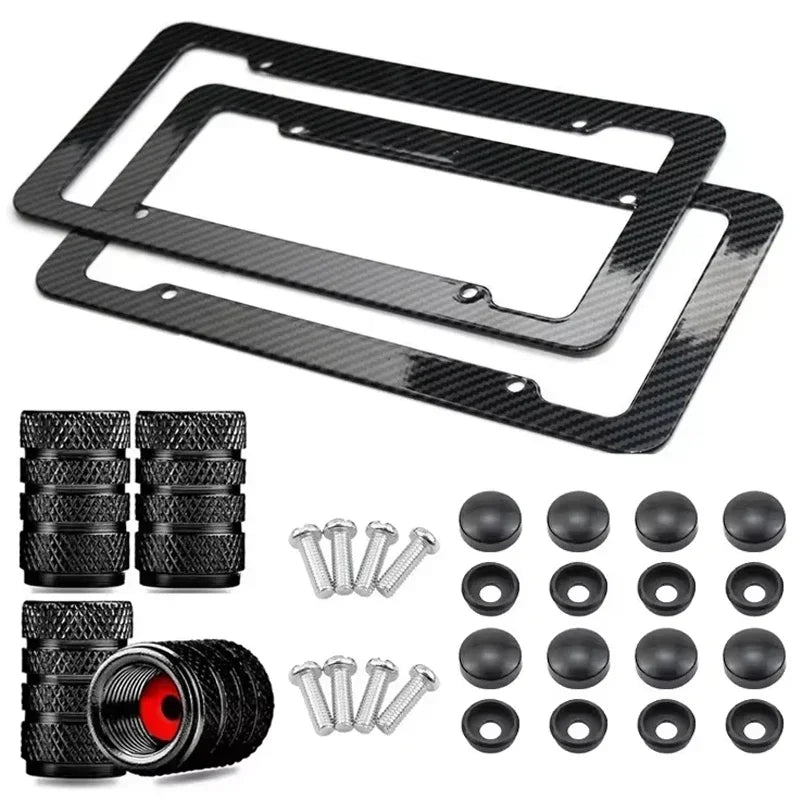 Carbon fiber pattern frames with screws and valve caps