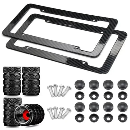 Carbon fiber pattern frames with screws and valve caps