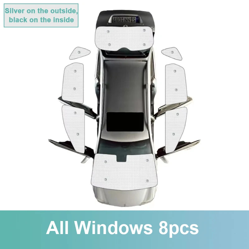 Full Coverage Sunshade Set for Hyundai Tucson 2022-2024 (NX4), Reflective Aluminum Foil for Windshield, Windows and Sunroof
