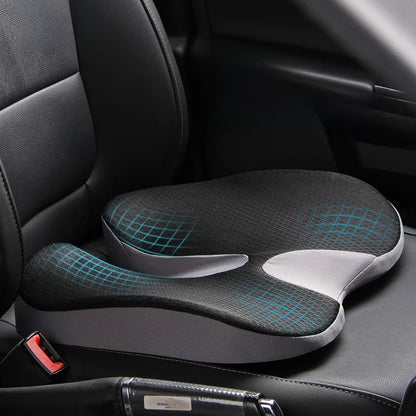 Coccyx Support Seat Cushion, Contoured Foam with Removable Washable Cover, 17.7 x 13.8 in, for Car Seats and Office Chairs