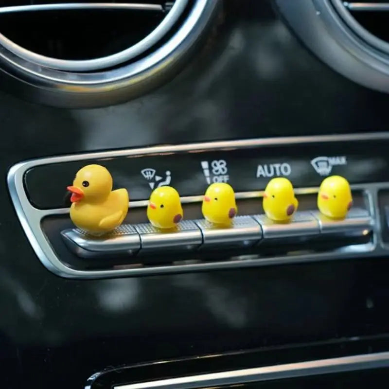 5 Cute Mini Duck Dashboard Ornaments, Resin Car Decorations for the Dashboard, Console or Desk, 2 Styles