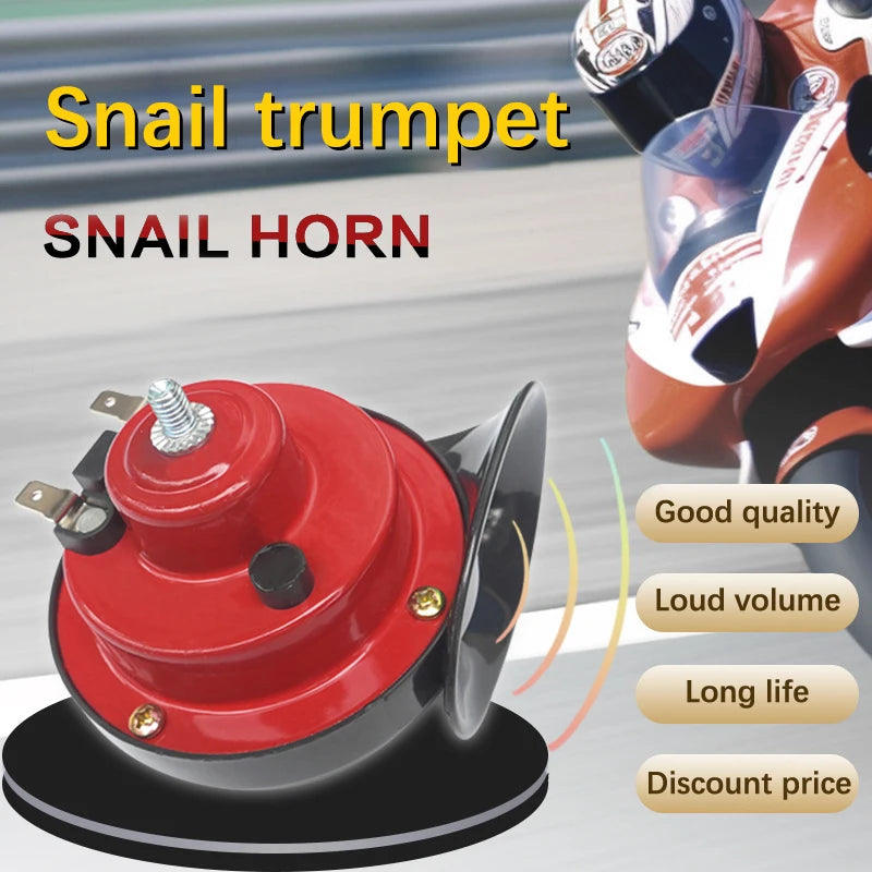 Red snail horn with waterproof housing