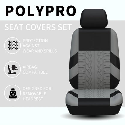 Polyester seat cover set features