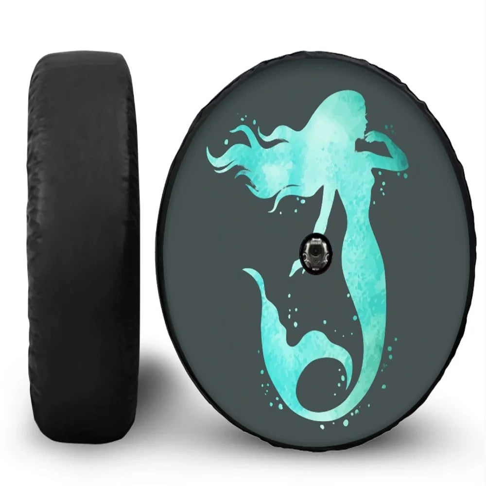Spare Tire Cover for Jeep Wrangler with Backup Camera Hole, 4x4 Off-Road Paw PU Leather, 15 to 18 in, Plain Black or 19 Prints