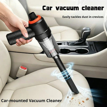 Portable Cordless Car Vacuum, 2 in 1 Suction and Blower, USB-C Rechargeable, Washable Filter, with Brush and Nozzle Attachments