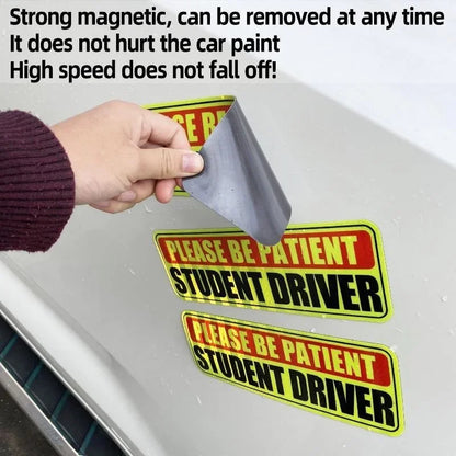 Student Driver Car Magnet, Reflective Bumper Sign for New Drivers, 10 x 3.5 Inch, Removable