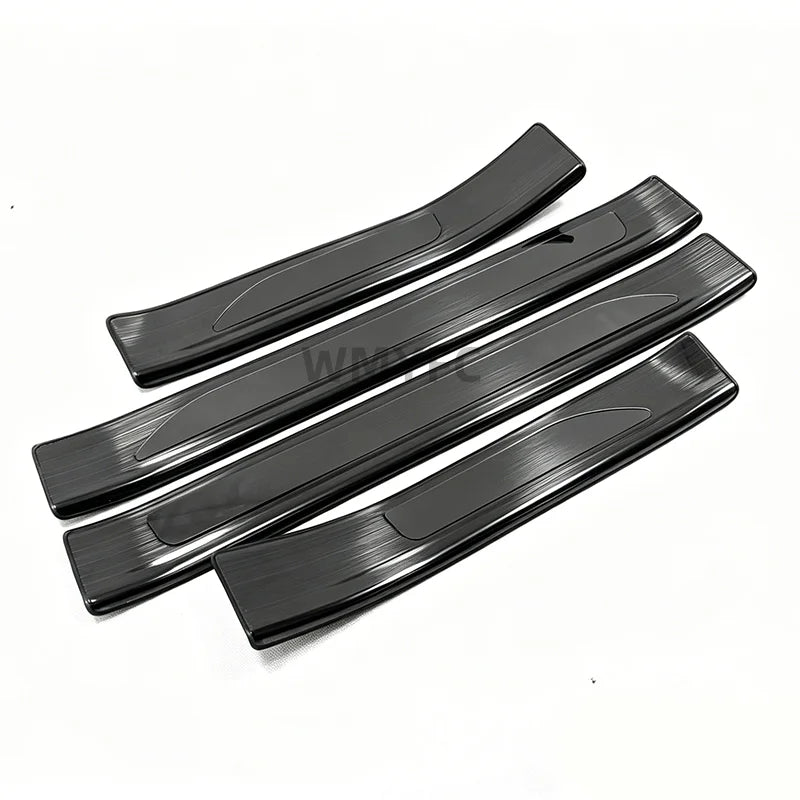 Door Sill Scuff Plates with Logo for Toyota RAV4 2019-2025, Self-Adhesive Stainless Steel Entry Guards, Designs A and B