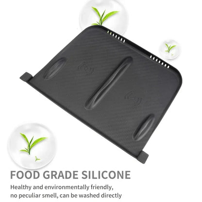 Wireless Charging Pad Mat for Tesla Model 3 and Model Y, Black Silicone Non-Slip Console Mat with Carbon Fiber Pattern