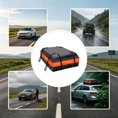 Waterproof Car Roof Bag, 44 x 35 x 17 in Oxford Cloth Rooftop Cargo Carrier for Cars, SUVs, Vans and Trucks, Black