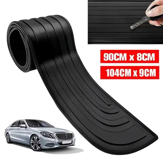 Universal Rear Bumper Guard Strip, Black PVC Rubber Trunk Sill Protector with Double-Sided Adhesive, 35 or 41 Inch Long