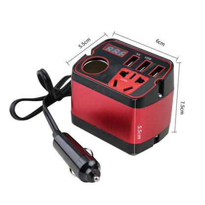 Mini Car Power Adapter, 12V to 110V Outlet with USB Fast Charging, Plugs into the Accessory Socket, for Phone and Laptop Chargers