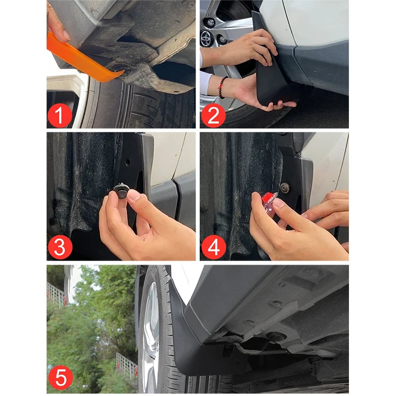 Mud Flaps for Toyota RAV4 2019-2023 (XA50) Including Hybrid, Front and Rear Plastic Splash Guards, 1 Set