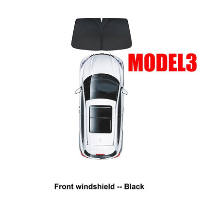 Privacy Window Shade Set for Tesla Model 3 and Model Y 2021-2026, Suction Cup Side Shades, Front and Rear Windshield Shades, 1 to 8 Pieces