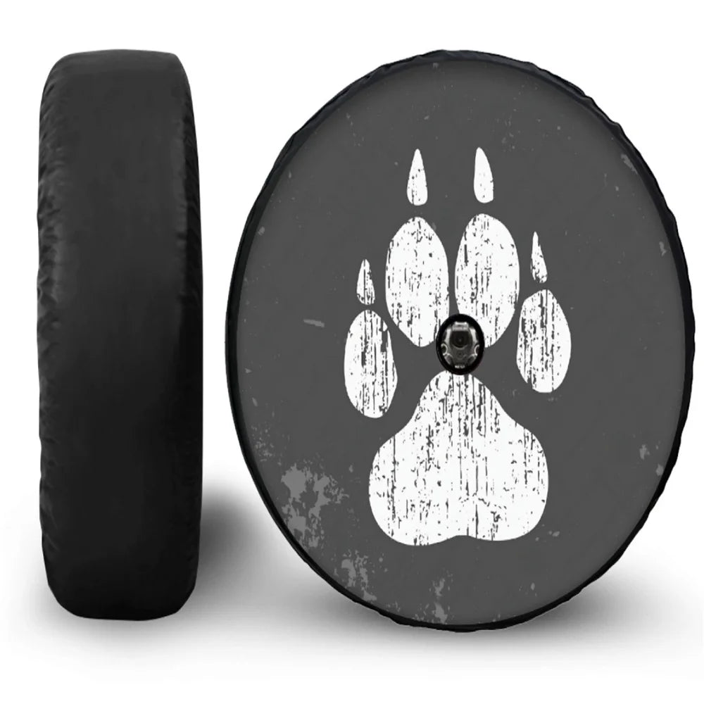Spare Tire Cover for Jeep Wrangler with Backup Camera Hole, Sunset 4x4 Off-Road PU Leather, 15 to 18 in, Plain Black or 16 Prints