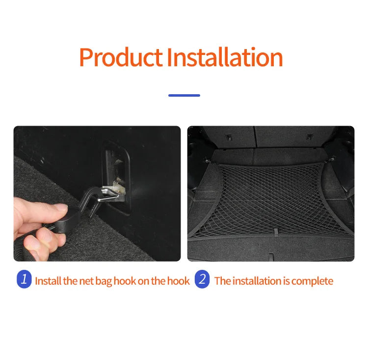 Cargo Net for Toyota RAV4 2019-2023 (XA50), 27.6 x 27.6 in Elastic Nylon Trunk Net with 4 Hooks, Single or Double Layer