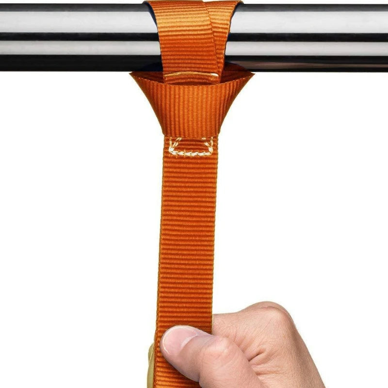 Orange soft loop around a bar