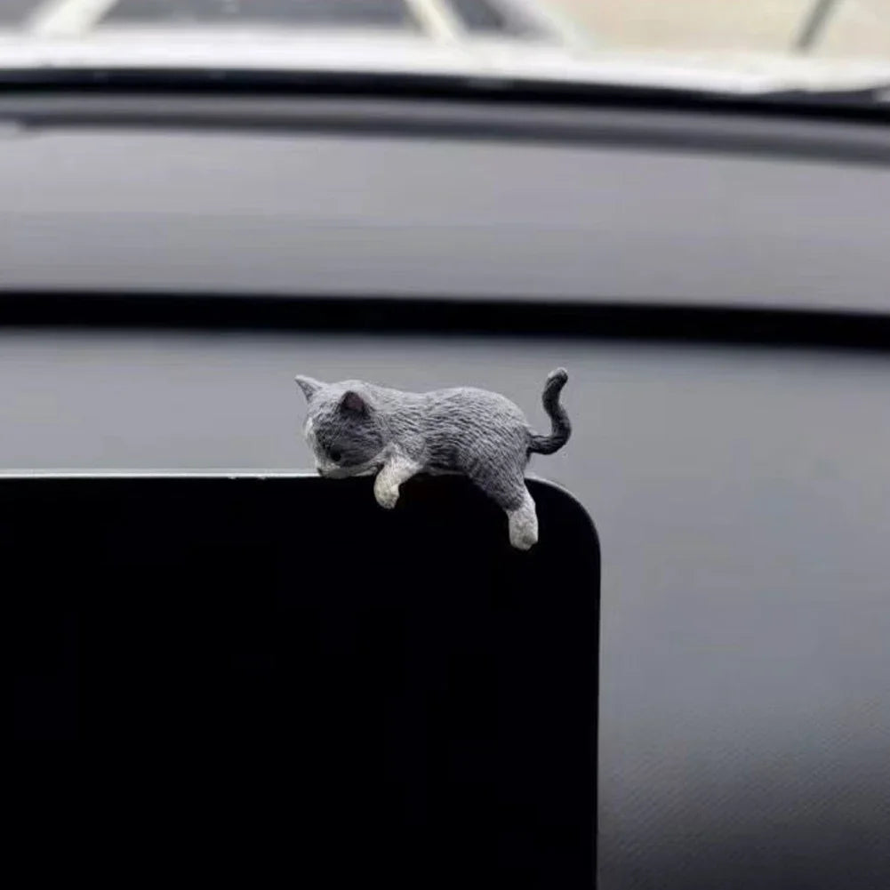 Sleeping Cat Dashboard Ornament, Cute Kitten Figurine for the Car Console, Screen Top or Desk, 4 Styles