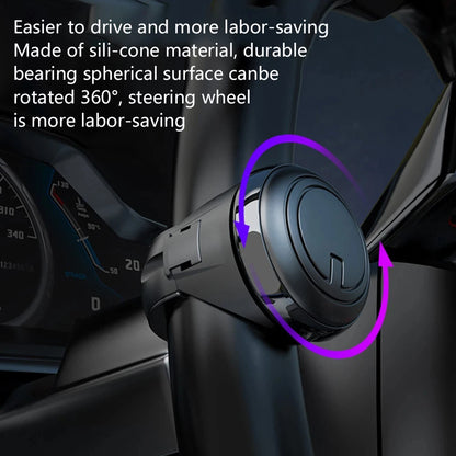 Ball-Shaped Steering Wheel Spinner Knob with Metal Bearings, 360 Degree Rotation, Non-Slip Silicone Grip, for Cars with Power Steering, 2 Styles