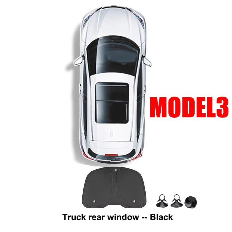 Privacy Sun Shades for Tesla Model 3 2019-2026 Including Highland, Oxford Cloth Windshield and Side Window Shades, 1 to 8 Pieces