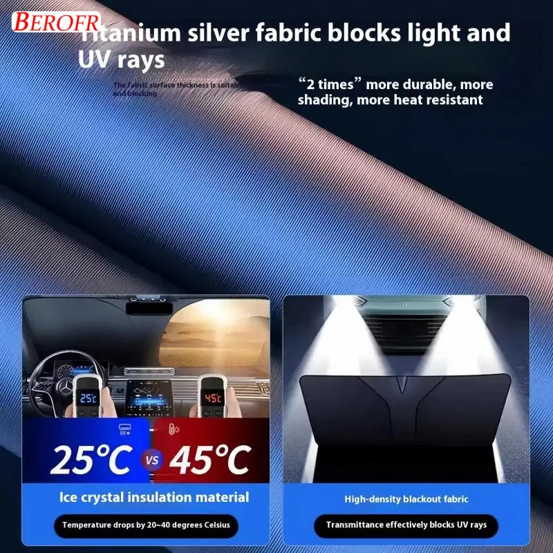 Windshield Sun Shade for Toyota Camry 2025-2026, Polyester and PVC Front Window Cover for Summer Heat, Choice of Sizes