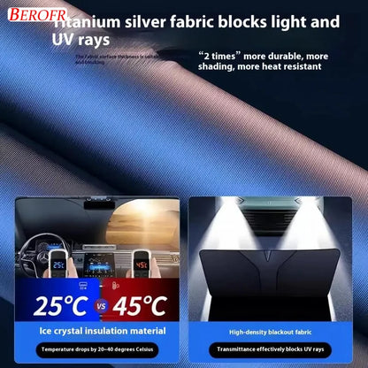 Windshield Sun Shade for Toyota Camry 2025-2026, Polyester and PVC Front Window Cover for Summer Heat, Choice of Sizes
