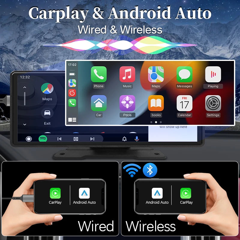 Wired and wireless CarPlay and Android Auto