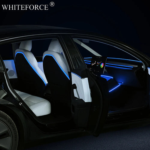 Seatback Ambient Light Kit for Tesla Model 3 Highland 2024 and Model Y Juniper, RGB LED Strips with Touchscreen Control, Plus Console and Dash Sets