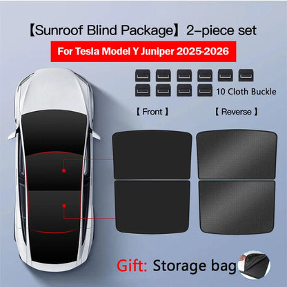 Glass Roof Sunshade for Tesla Model Y 2020-2024 and Juniper, Model 3 2017-2023 and Highland, Clip-On Shades in Black, White or Blue