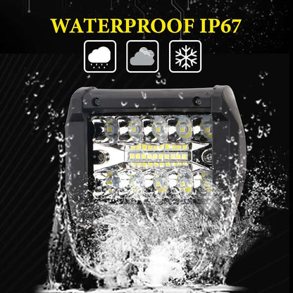 12V LED Work Light Pod, 20 LED Spot and Flood Combo Beam, White 6000K or Yellow, for Off Road Trucks, SUVs, ATVs and Boats