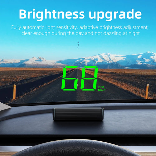 GPS Head Up Display, M2 Digital Speedometer in KM/H Only, OBD-II or 12V Socket Power, Overspeed Alarm, White or Green Display