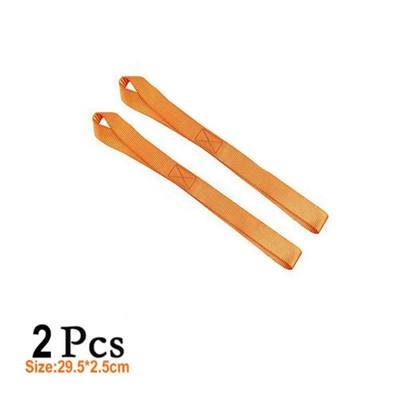 Two orange soft loop straps