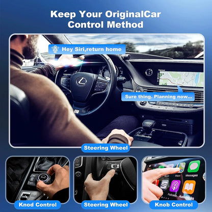 Mini Wireless CarPlay and Android Auto Adapter, 2-in-1 USB-A Dongle for Cars with Factory Wired CarPlay or Android Auto