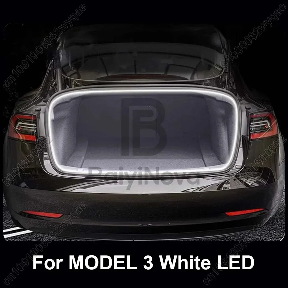 Trunk Light for Tesla Model 3 Highland 2024, LED Rear Trunk Ambient Light in Cool White, Warm White, Blue, Red or RGB
