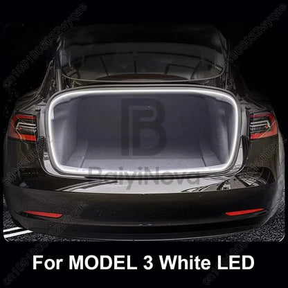 Trunk Light for Tesla Model 3 Highland 2024, LED Rear Trunk Ambient Light in Cool White, Warm White, Blue, Red or RGB