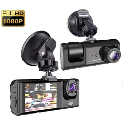 Front and cabin dash cam with suction cup mount