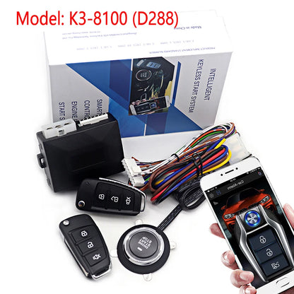 Car Alarm with Remote Start, Keyless Entry and Push Button Start, App Control on Some Models, Professional Installation Required