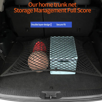 Cargo Net for Toyota RAV4 2019-2023 (XA50), 27.6 x 27.6 in Elastic Nylon Trunk Net with 4 Hooks, Single or Double Layer