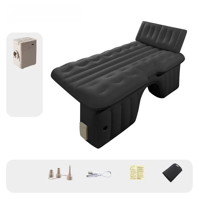 Black pongee air mattress with accessories