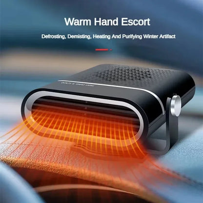 Portable Car Heater and Windshield Defroster, 12V or 24V Plug In Defogger for Cars, SUVs and Trucks, Black or White