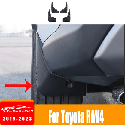 Mud Flaps for Toyota RAV4 2019-2023 (XA50) Including Hybrid, Front and Rear Plastic Splash Guards, 1 Set