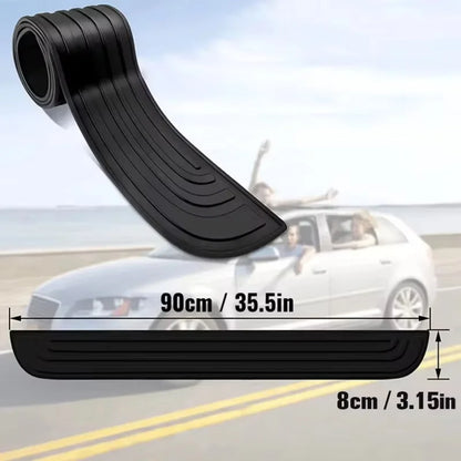 Universal Rear Bumper Guard Strip, Black PVC Rubber Trunk Sill Protector with Double-Sided Adhesive, 35 or 41 Inch Long