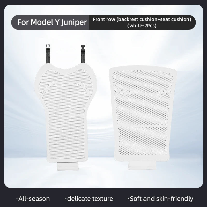 PU Leather Seat Cushions for Tesla Model Y Juniper and Model 3 Highland, Front or Rear Seat and Backrest Pads, Black or White