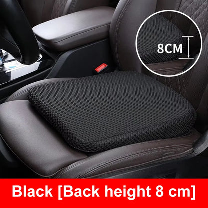 Car Seat Height Booster Cushion, Thick Memory Foam Wedge Pad with Anti-Slip Base, Levels Sloped Seats, Black or Beige