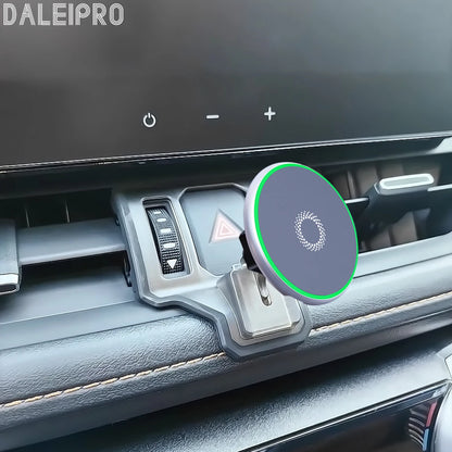 Phone Mount for Toyota RAV4 2019-2025 (XA50), Clear Base That Keeps the Air Vent Free, Clamp Holder or 15W Wireless Charging Holder