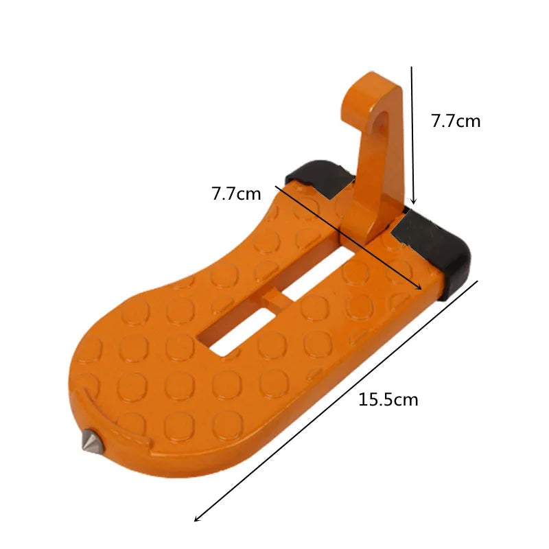 Foldable Car Door Latch Step for Roof Rack Access, Aluminum Alloy Foot Pedal with Anti-Slip Surface, Silver, Black or Orange