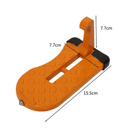 Foldable Car Door Latch Step for Roof Rack Access, Aluminum Alloy Foot Pedal with Anti-Slip Surface, Silver, Black or Orange
