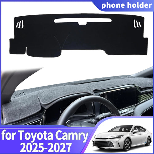 Dash Mat for Toyota Camry 2025-2027 (XV80), Polyester, Flannel or Leather Dashboard Cover, HUD and Non-HUD Versions