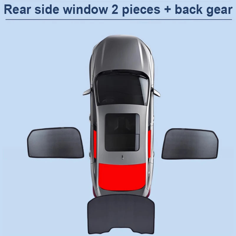Magnetic Mesh Window Shades for Hyundai Tucson 2022-2026 (NX4), Black Side and Rear Shades, Pairs to 7-Piece Set