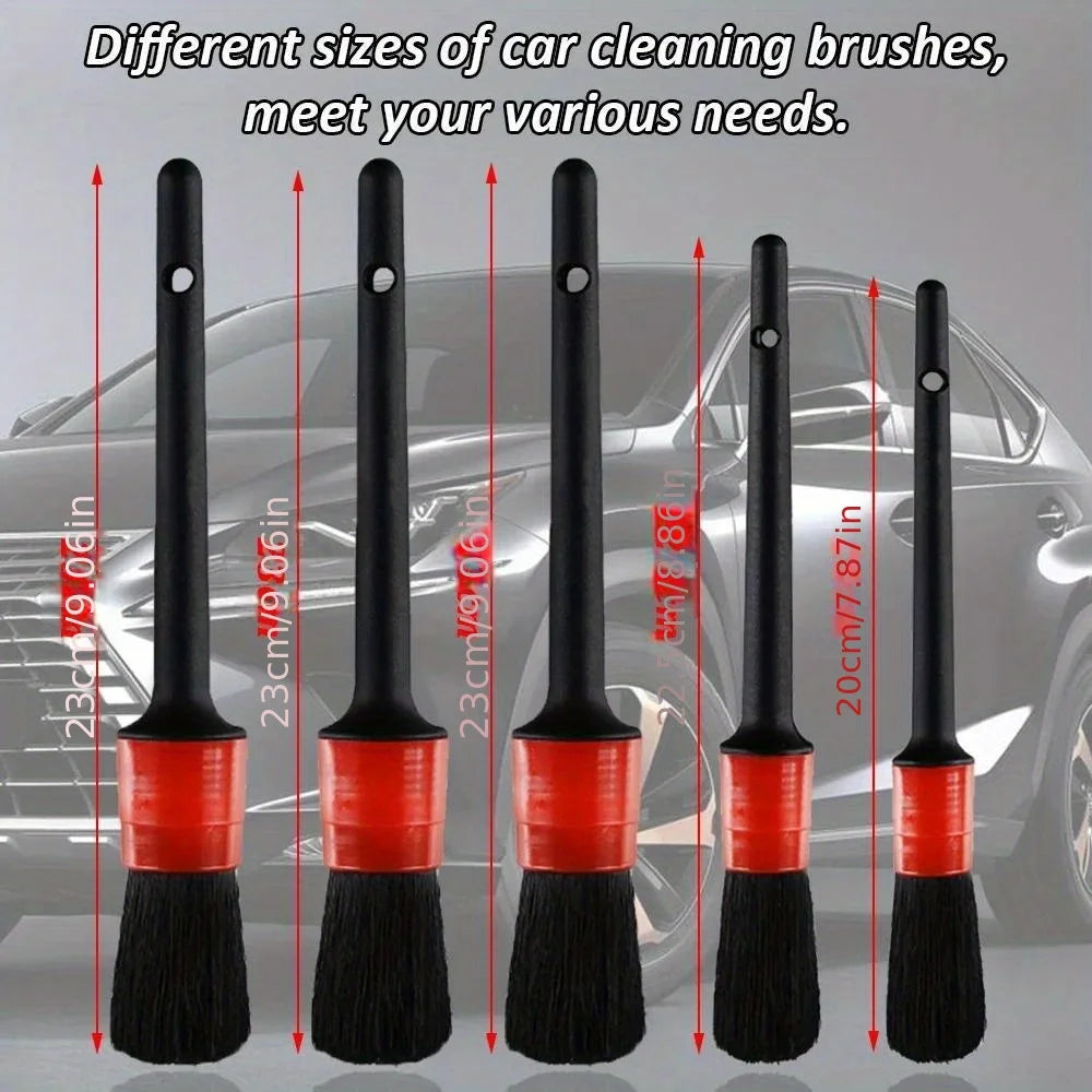 15 Piece Car Detailing Brush Set, Soft Bristle Brushes for Air Vents, Seat Gaps, Wheels and Emblems, Interior and Exterior Cleaning Kit
